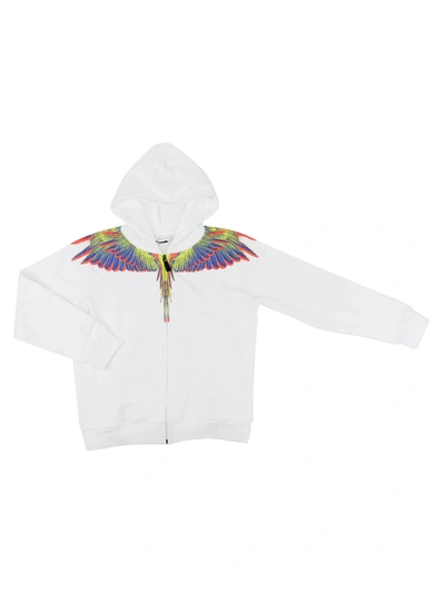 Shop Marcelo Burlon County Of Milan Wings Printed Cotton Hoodie In White