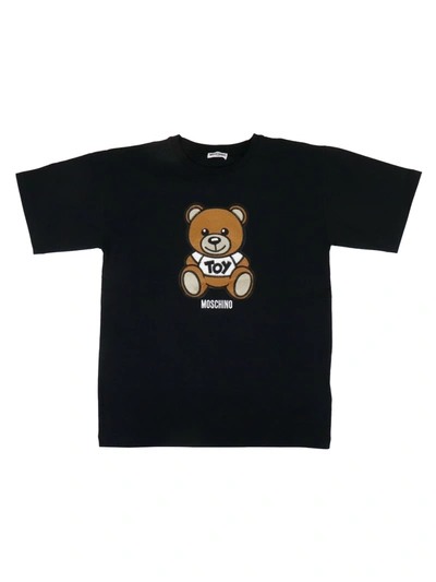 Shop Moschino Teddy Bear Embroidery T-shirt In Black