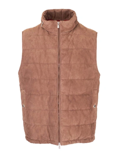 Shop Brunello Cucinelli Padded Vest In Cocoa Color In Brown