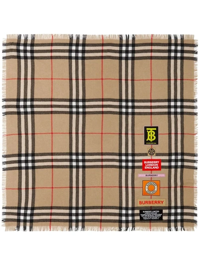 Shop Burberry Vintage Check Cashmere Scarf In Neutrals