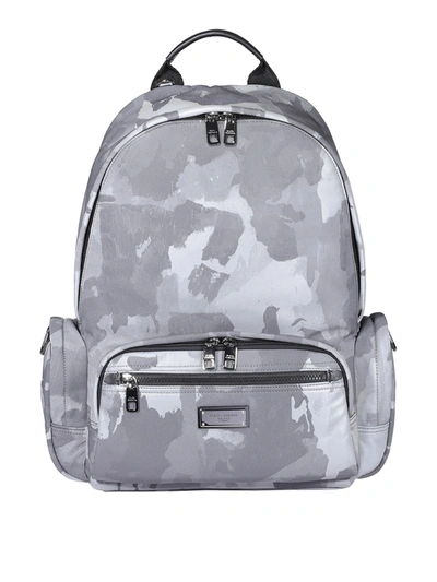 Shop Dolce & Gabbana Camouflage Backpack In Grey