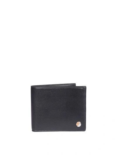Shop Versace Medusa Leather Bi-fold Wallet In Black