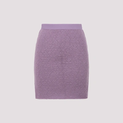 Shop Bottega Veneta Elastic Waistband Mini Skirt In Purple