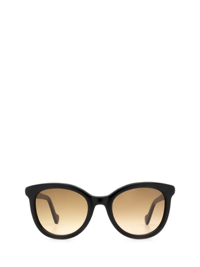 Shop Moncler Ml0119 Shiny Black Sunglasses