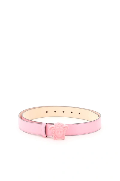 Shop Versace Palazzo Belt In Baby Pink Baby Pink Oro  (pink)