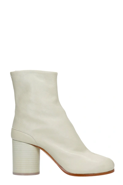 Shop Maison Margiela Tabi High Heels Ankle Boots In Green Leather