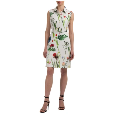 Shop Boutique Moschino Orbyt Descender 2.0 Knee Length Dresses In Bianco