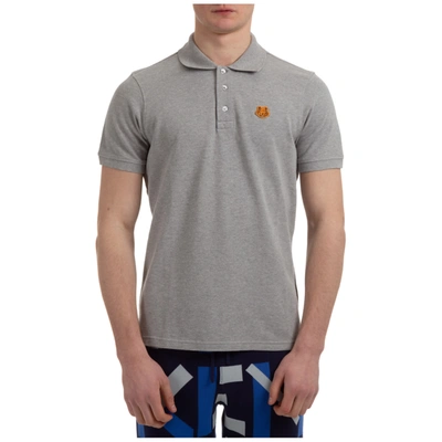 Shop Kenzo Tiger Crest Polo Shirts In Pearl Grey