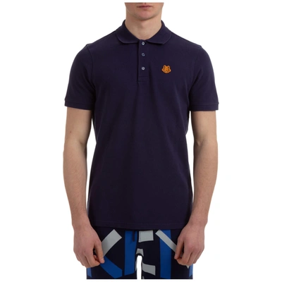 Shop Kenzo Tiger Crest Polo Shirts In Navy Blue