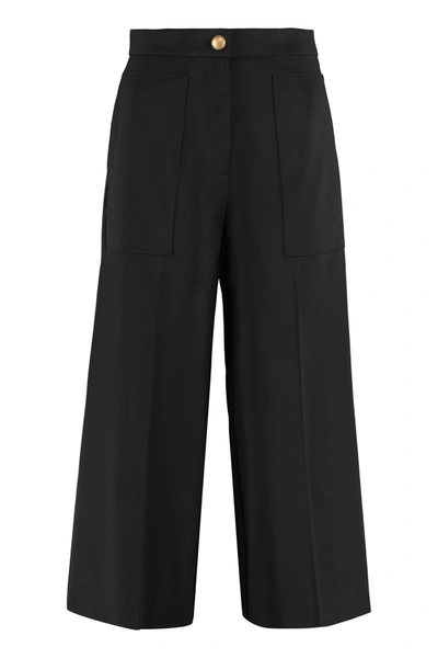 Shop Pinko Svelto High-waist Wide-leg Trousers In Black