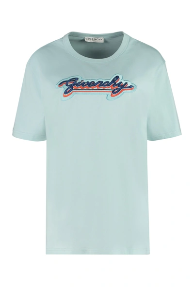 Shop Givenchy Cotton Crew-neck T-shirt In Blue