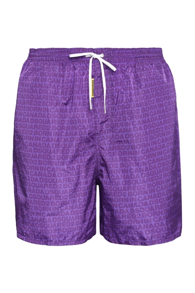 Shop Dsquared2 Nylon Swim Shorts In Purple