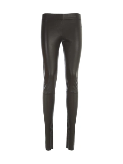 Shop Sylvie Schimmel Stretch Leather Leggings Pants In Black
