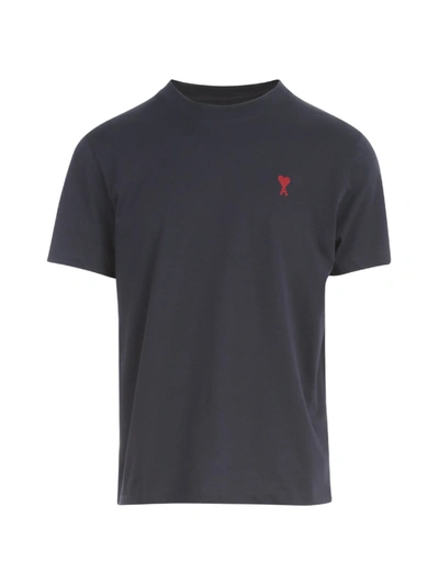 Shop Ami Alexandre Mattiussi T-shirt Cotton Jersey In Navy