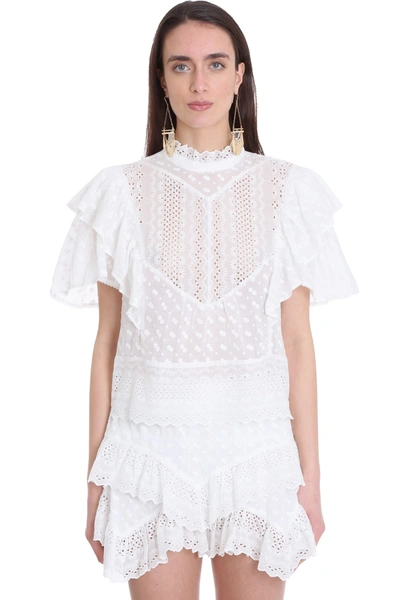 Shop Isabel Marant Étoile Blouse In White Cotton