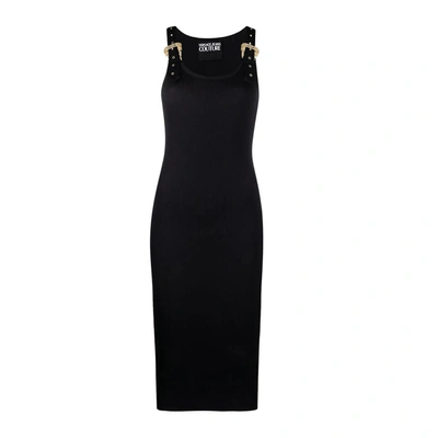 Shop Versace Jeans Couture Fitted Sleeveless Dress In Nero