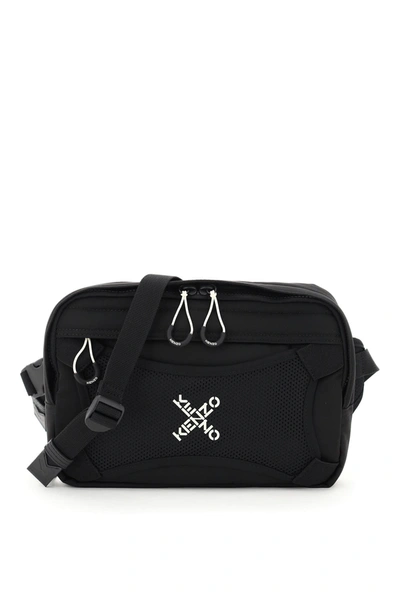 Shop Kenzo Harness Belt Bag Little X Logo In Black (black)
