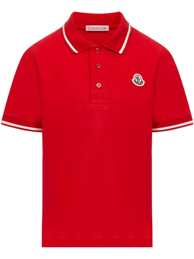 Shop Moncler Enfant Polo Shirt In Red