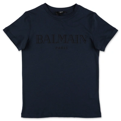Shop Balmain T-shirt In Blu