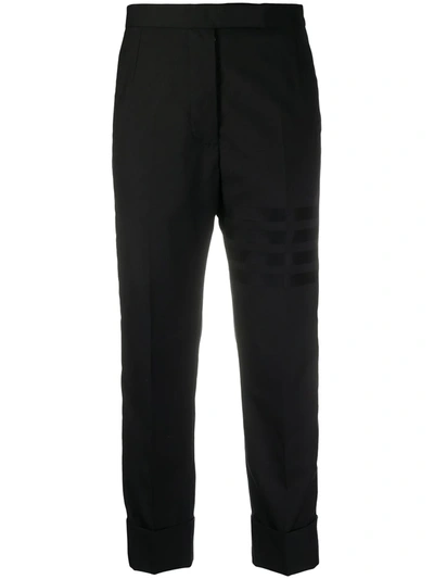Thom Browne Tailored Cropped Trousers In Black