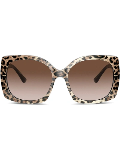 Shop Dolce & Gabbana Family Square-frame Sunglasses In Brown