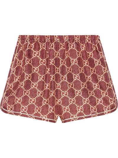 Shop Gucci Gg Supreme Short Shorts In Red