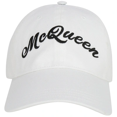 Shop Alexander Mcqueen Adjustable Men's Cotton Hat Baseball Cap In White