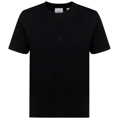 Shop Burberry Women's T-shirt Short Sleeve Crew Neck Round In Black