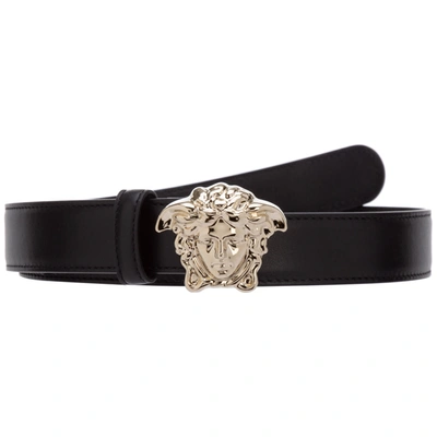 Shop Versace Women's Genuine Leather Belt  Palazzo In Black