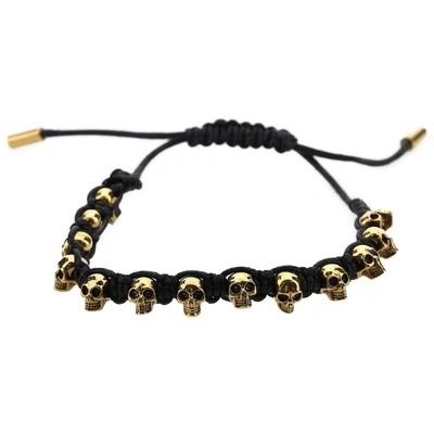 Shop Alexander Mcqueen Men's Bracelet Skull In Black