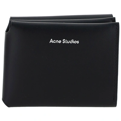 Shop Acne Studios Men's Genuine Leather Wallet Credit Card In Black