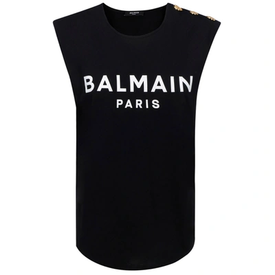 Shop Balmain Women's Top Sleeveless In Black