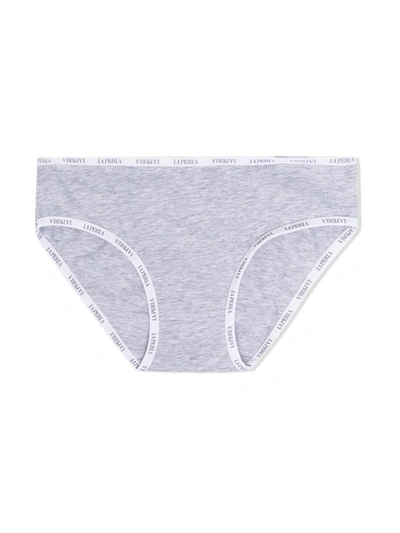 Shop La Perla Logo Embellished Pants In Grey