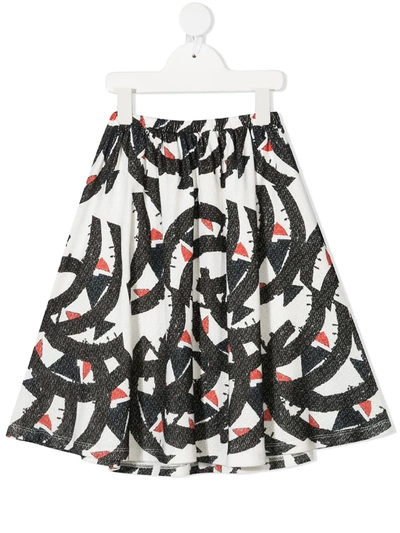 Shop Wolf & Rita Graphic Print Midi Skirt In White