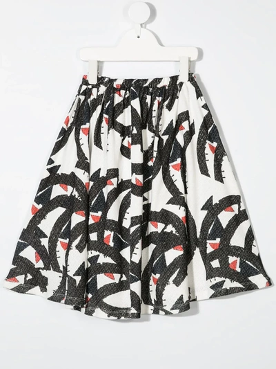 Shop Wolf & Rita Graphic Print Midi Skirt In White
