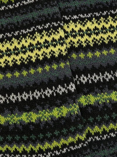 Shop Yohji Yamamoto Fair Isle Intarsia-knit Socks In Multicolour