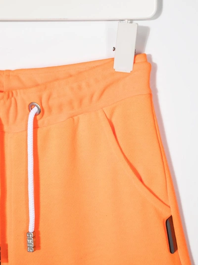 Shop Gcds Two-tone Logo Leg Shorts In Orange
