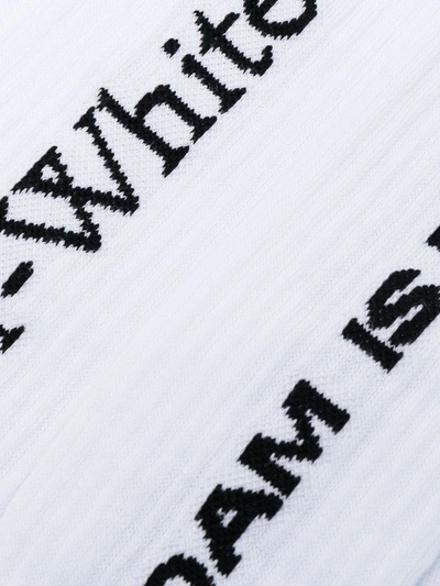 Shop Off-white Adam Is Eve Slogan Socks In White