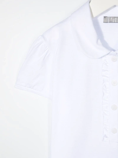 Shop Il Gufo Ruffle Short-sleeve Polo Shirt In White