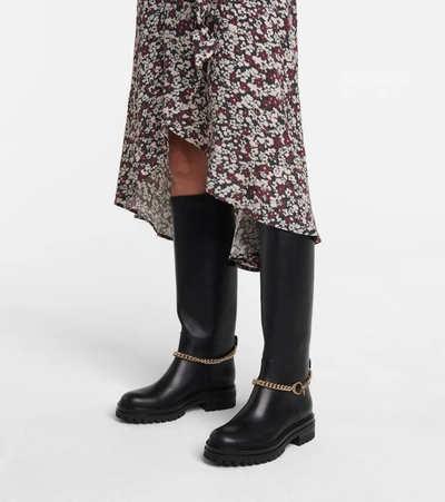 Shop Gianvito Rossi Fallon Leather Knee-high Boots In Black