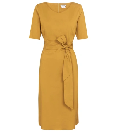 Shop 's Max Mara Liriche Cotton Poplin-blend Midi Dress In Yellow