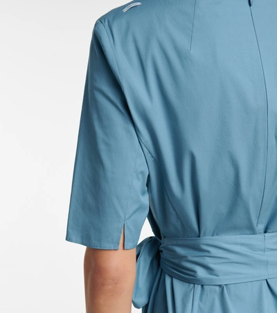 Shop 's Max Mara Liriche Cotton Poplin-blend Midi Dress In Blue