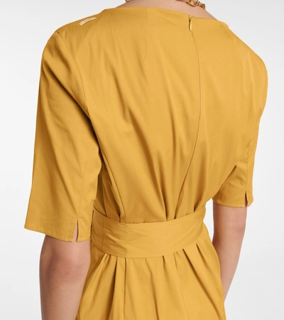 Shop 's Max Mara Liriche Cotton Poplin-blend Midi Dress In Yellow