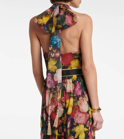 Shop Max Mara Paggio Floral Silk Maxi Dress In Multicoloured