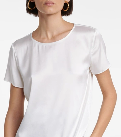 Shop Max Mara Cortona Stretch-silk Top In White