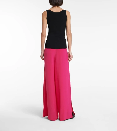 Max Mara Plava Silk And Cashmere Knit Tank Top In Black