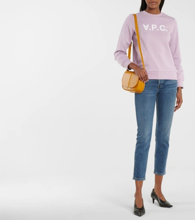 Shop Apc Viva Cotton Jersey Sweatshirt In Purple