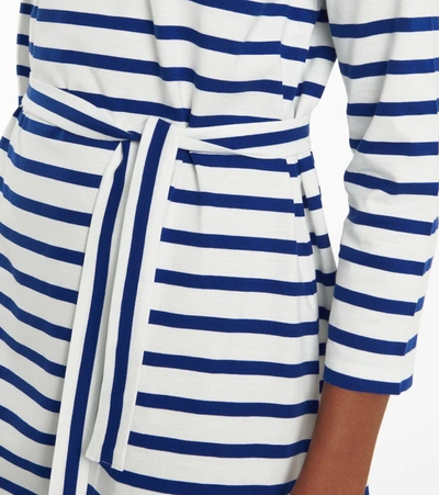 Shop A.p.c. Florence Striped Cotton Jersey Dress In Blue