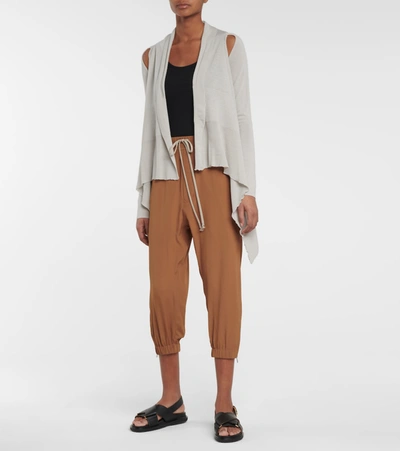 Shop Rick Owens Astaires Silk-blend Sweatpants In Brown