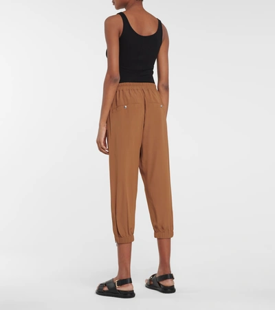 Shop Rick Owens Astaires Silk-blend Sweatpants In Brown